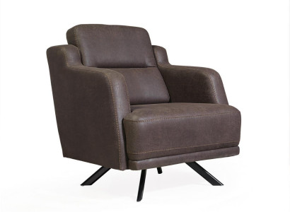 Leather Armchair Seat Living room Upholstery Single Seater Modern Brown Luxury new